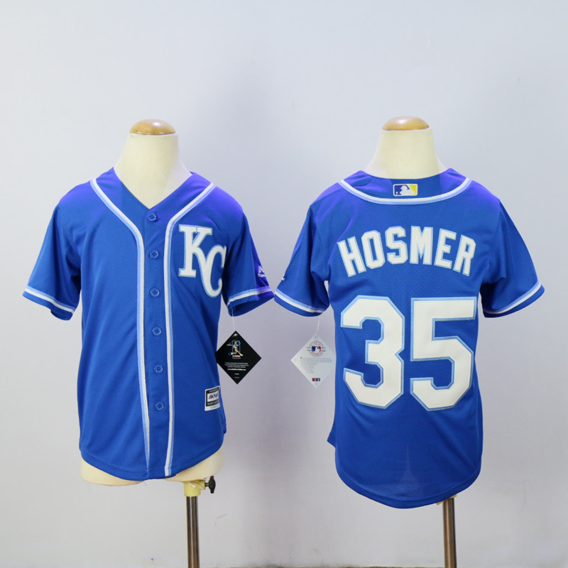 Youth Kansas City Royals #35 Hosmer Blue MLB Jerseys